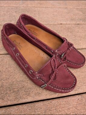 Mercanti Fiorentini Burgundy Suede Moccasins